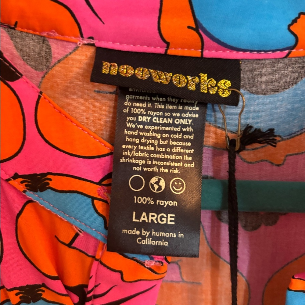 NOOWORKS NWT Olive Dress in Psychedelic Eyes Print Size Large—RARE - Picture 4 of 4
